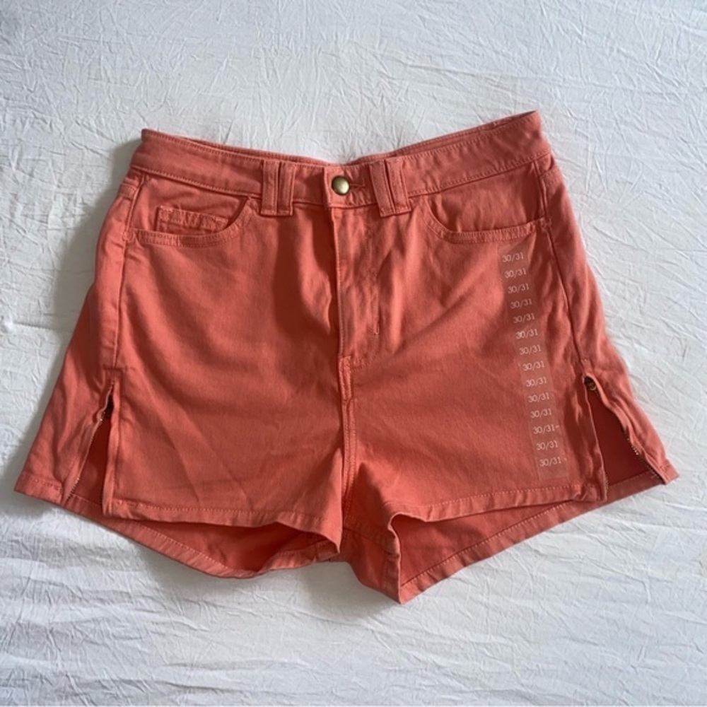 American Apparel Salmon Beachy Shorts with side zippers size 30/31